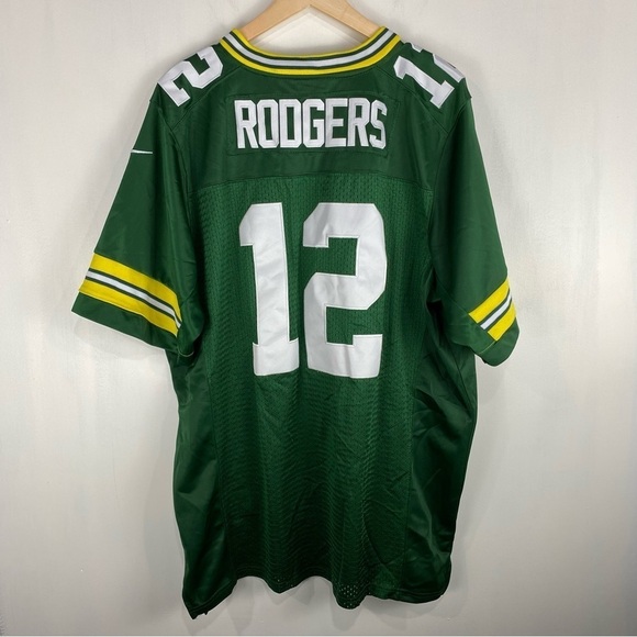 NFL Adult Stitched Aaron Rodgers 12 Green Bay Packers Football Jersey Size 48 - Picture 8 of 8